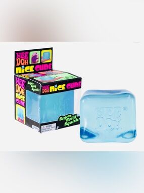 Blue NeeDoh Nice Cube Super Solid Squish 2.5” NIB